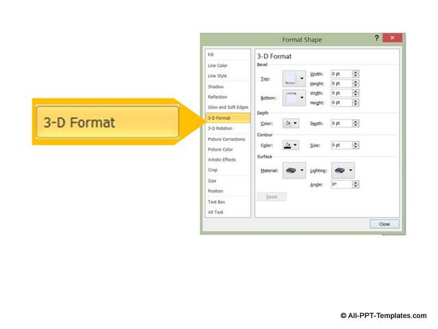 Format Shape option in PowerPoint 2007 and 2010