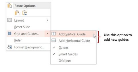 Menu to Add new Static Guides