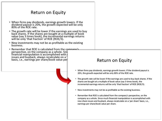 Before and after using line spacing