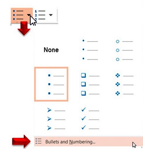 Changing PowerPoint Bullets