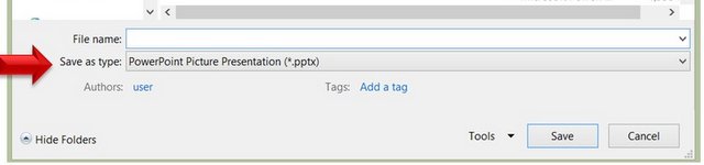 PowerPoint File Save As option