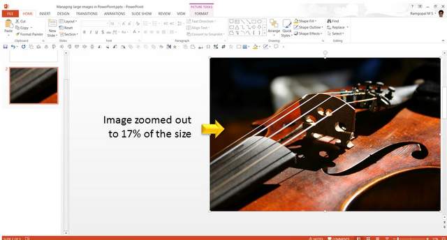 Image Zoomed Out in Slide