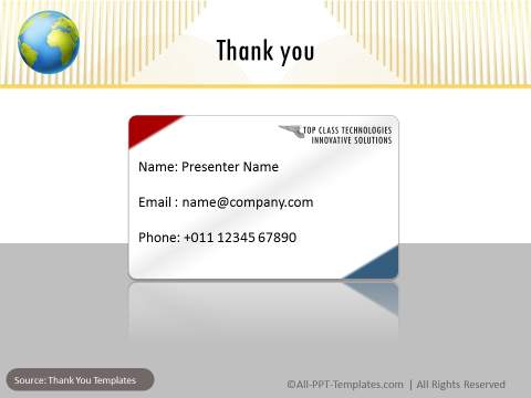 Corporate Presentation Thank You Slide : After