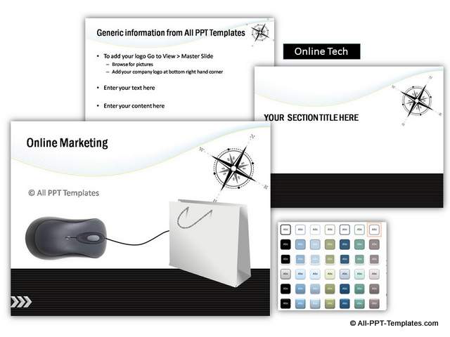 Online Marketing Themed PowerPoint Design set