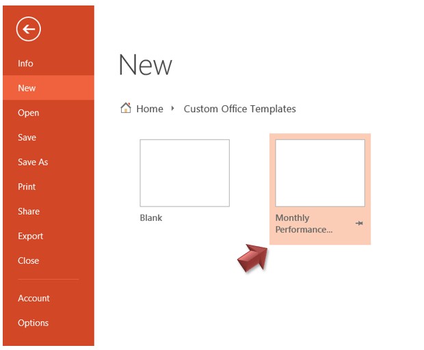 Open Custom Template