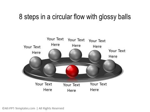 3D circle diagram with glossy balls