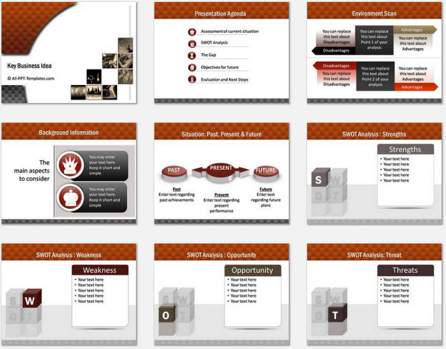 PowerPoint Business Highlights Charts 01