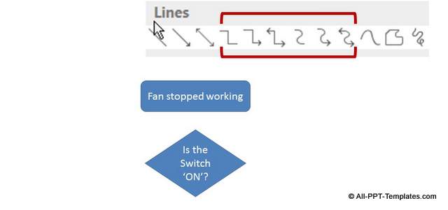 PowerPoint Connector Lines Menu