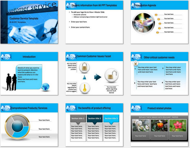 PowerPoint Customer Service Charts 01