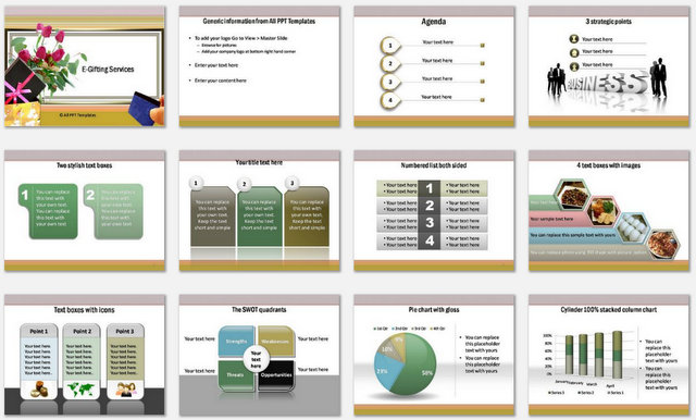 PowerPoint Egifting Services Charts 1