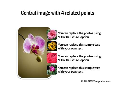 Central image with 4 related points