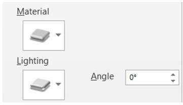 PowerPoint Material and Lighting Menu