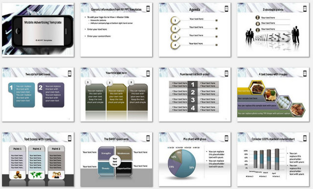 PowerPoint Mobile Advertising Charts 1