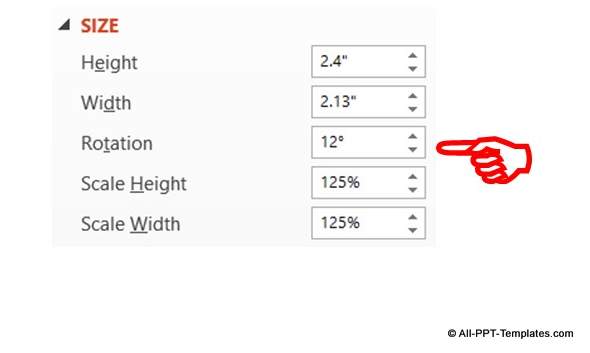 PowerPoint Shape Rotation Menu