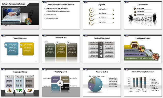 PowerPoint Software Manufacturing Charts 1