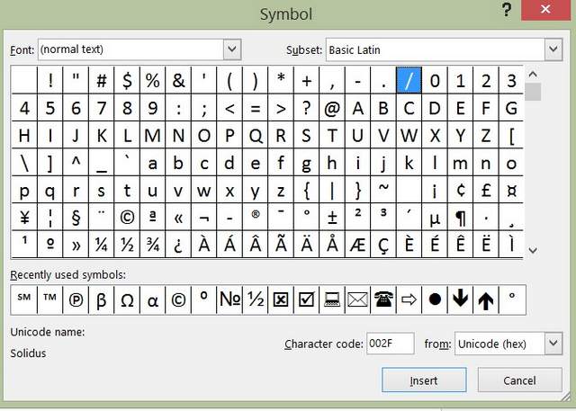 PowerPoint Symbol Options