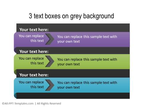 Text boxes with Grey background