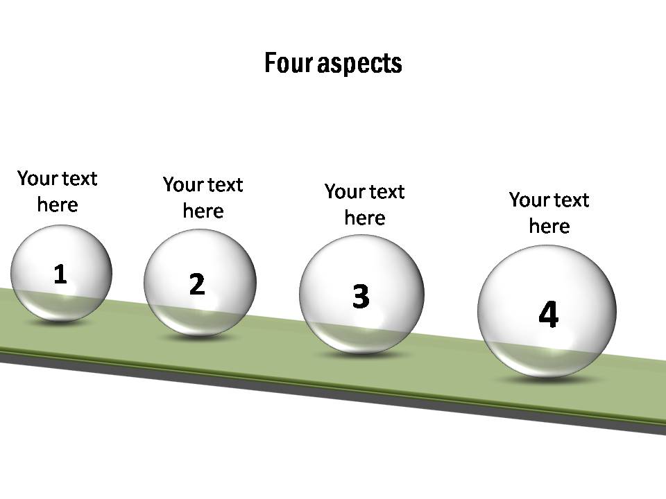 Timelines on platforms with 4 glossy balls for events