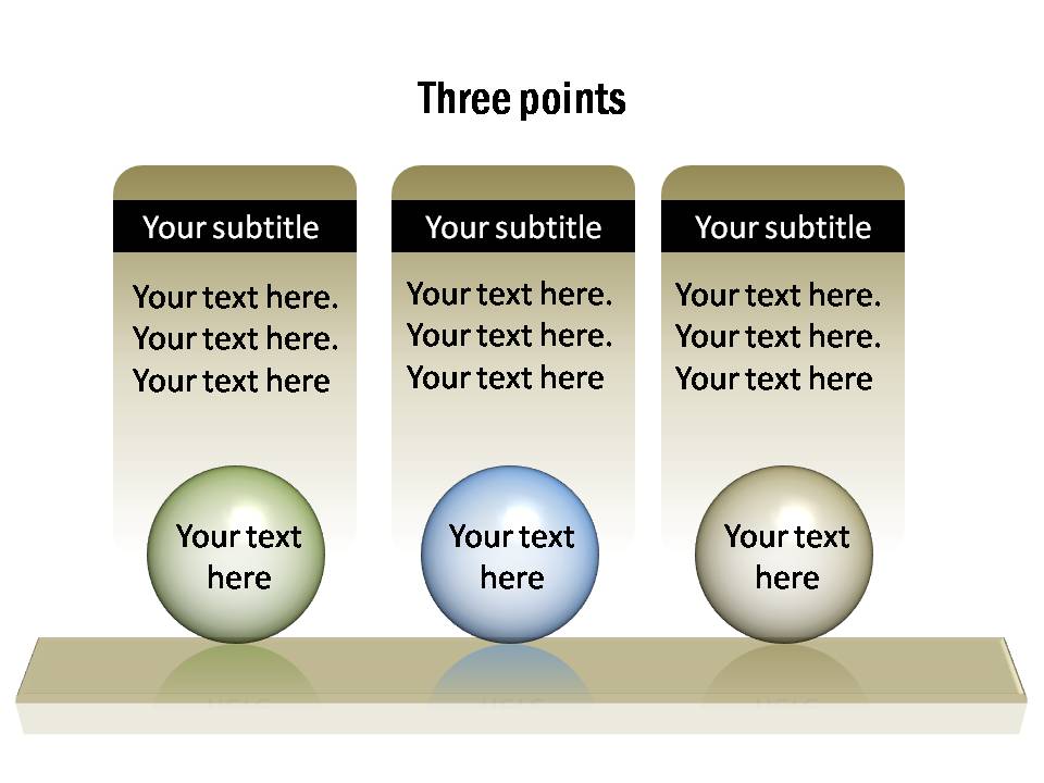 Timelines on platforms with glossy balls & transparent text boxes