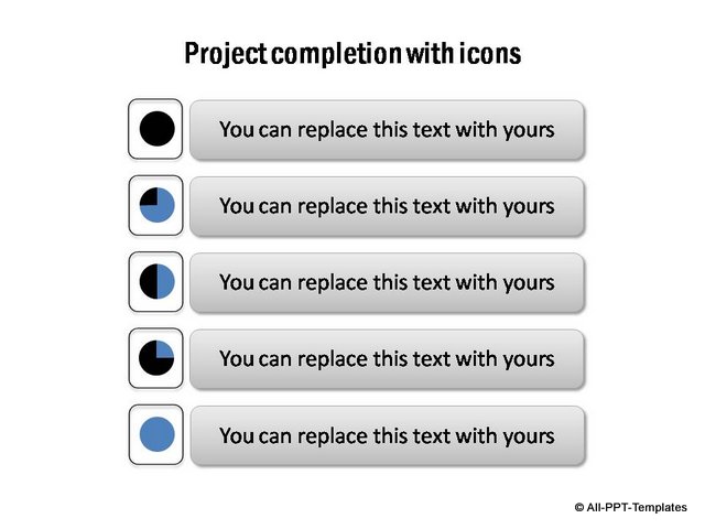 Project Completion stages with icons