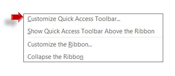 Customize Quick Access Toolbar