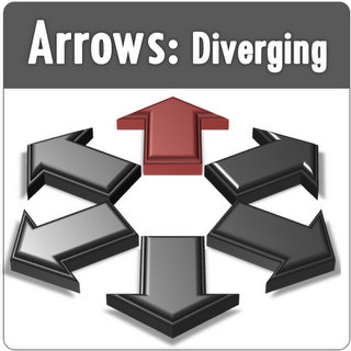 Diverging PowerPoint Arrows