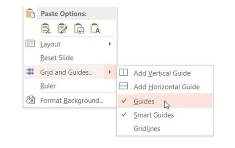 Grids and Guides Menu