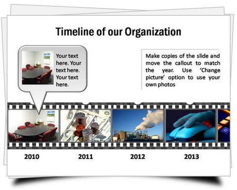 Movie and Photo Style PowerPoint Timelines