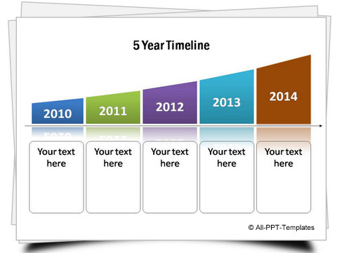 PowerPoint Timeline continuous 5 years