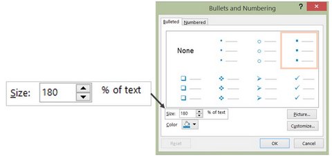 Increase size of bullet point