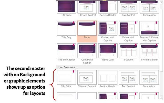 Master slide with no background