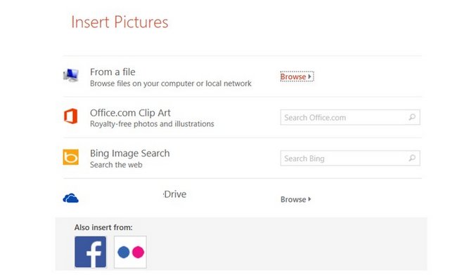 Options to insert Picture in PowerPoint