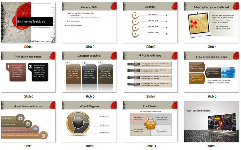 PowerPoint Construction Blueprint Template 01