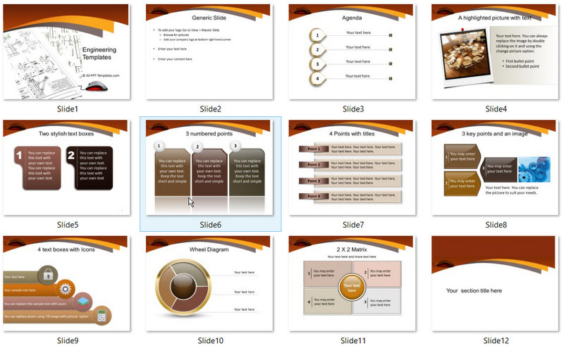 PowerPoint Engineering Drawing Template 01