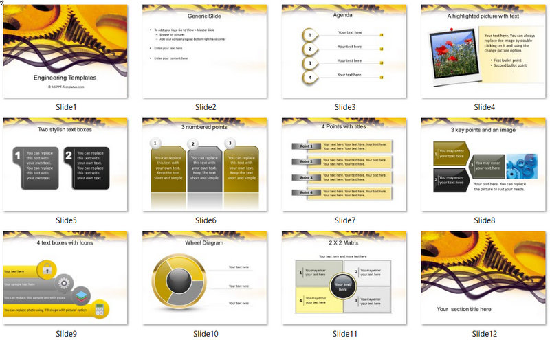 PowerPoint Engineering Gears Template (2) : 01