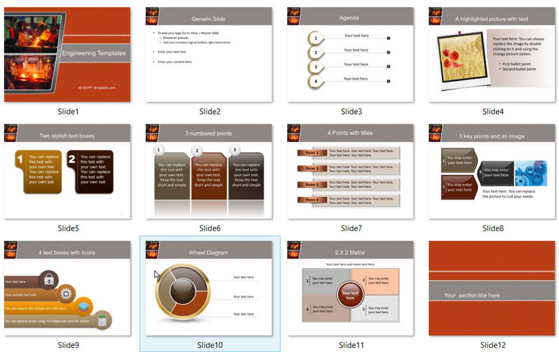 PowerPoint Heated Metal Template 01