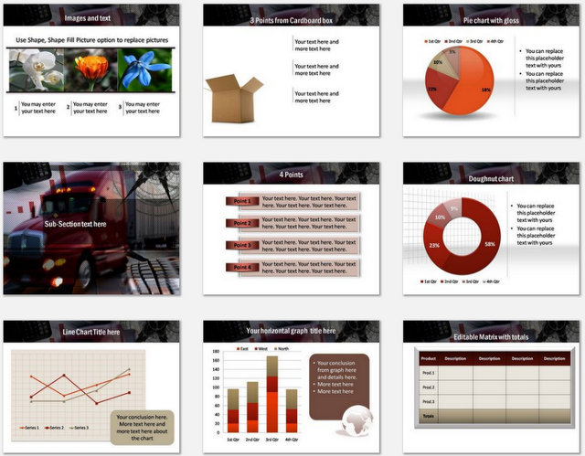 PowerPoint Advanced Logistics Charts 02
