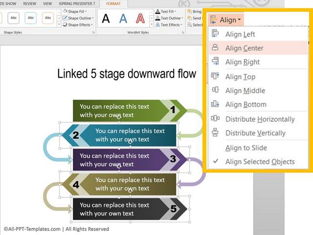 PowerPoint align options