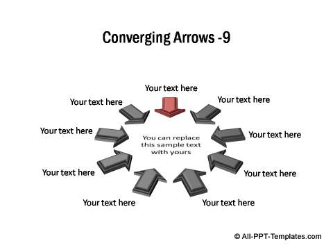 9 points converging shown in circular arrangement