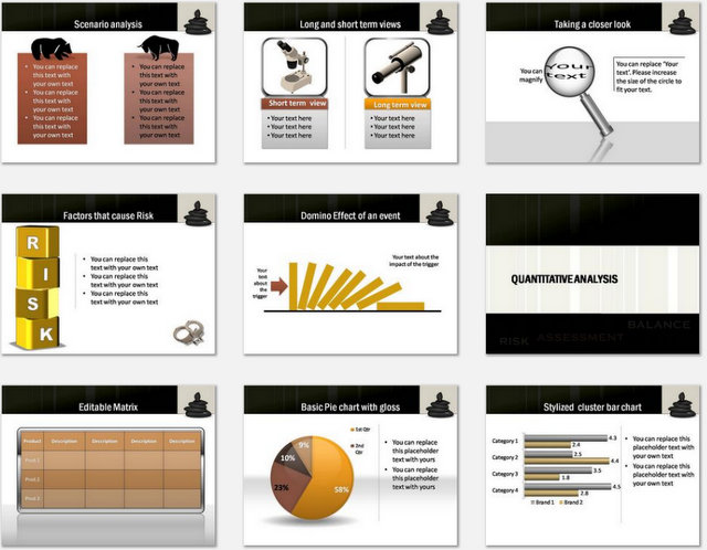 PowerPoint Balanced Risk Assessment Charts 2