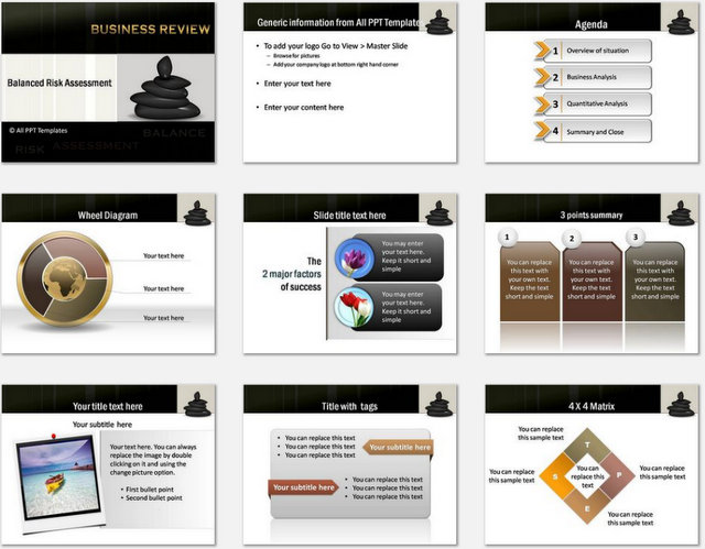 PowerPoint Balanced Risk Assessment Charts 1