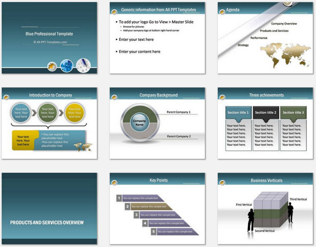 powerpoint blue professional intro