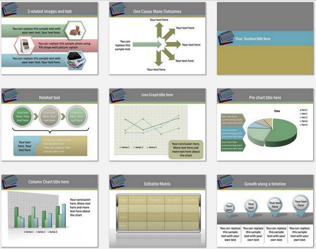 Books and Education Pptx Charts 2
