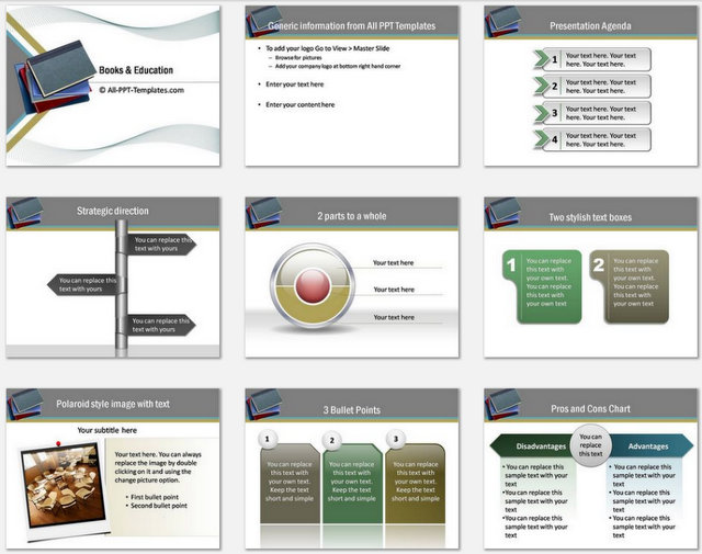Books and Education Pptx Charts 1