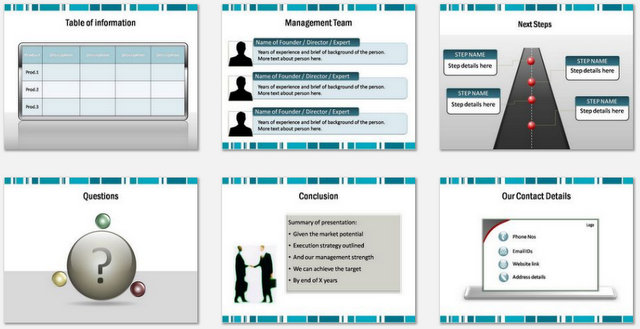 PowerPoint Business Lines Charts 3
