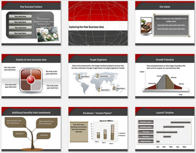 Powerpoint Business Plan Blueprint Charts 2