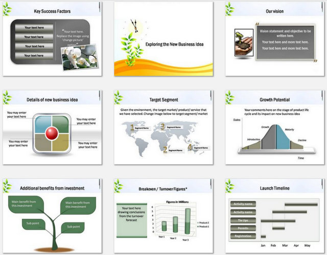 Powerpoint  Growth over time Charts 2