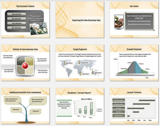 Powerpoint Elegant Crisscross Charts 2
