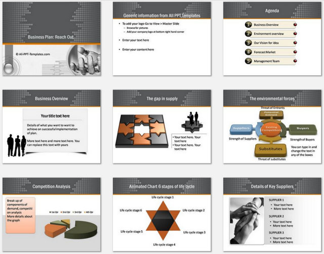 Powerpoint Plan Reach Out Charts 1
