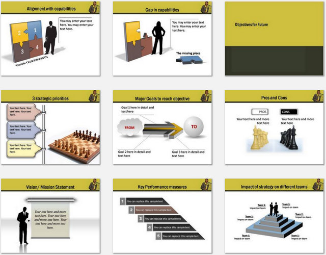 PowerPoint Business Goals Charts 02